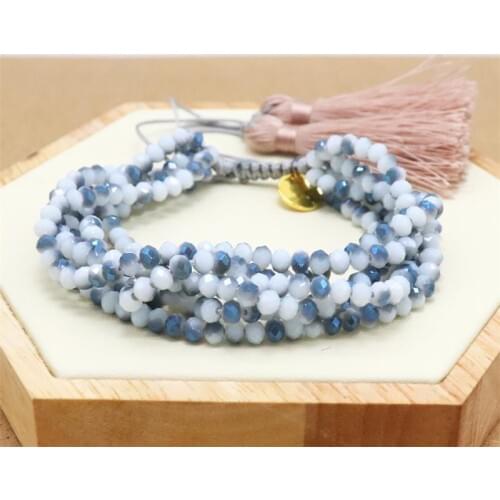 ZHONGVI Colorful Crystal Beads Bracelet Women Multi-strand Wrap Fashion Jewelry Tassel Handmade Bracelet Jewelry Gift Wholesale