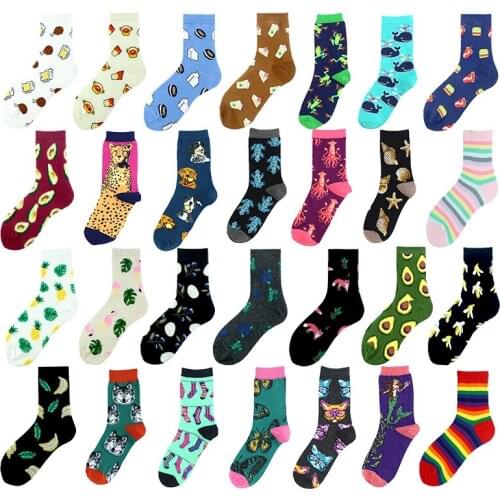 Creative Funny Harajuku Korea Japanese Personality Women Socks College Style Candy Color Cartoon Fashion Antiskid Socks Woemn