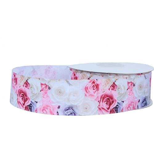 FLRA Ribbon (50 yards/lot) New style 2" flower printed grosgrain ribbon for wedding decoration