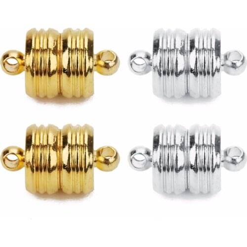 LOULEUR Gold/ Rhodium 5Pcs/lot Strong Thread Magnetic Clasps For Necklace Bracelet Buckle Connectors For DIY Jewelry Findings