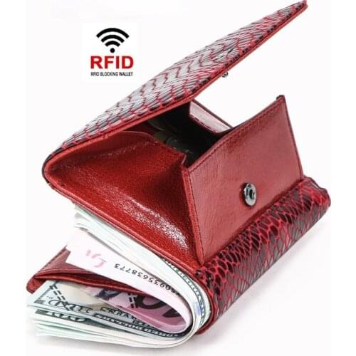 RFID anti-theft brushed leather ladies wallet multifunctional womens coin purse
