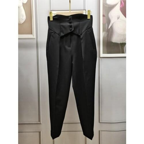 Fashion ladies 2021 new loose high waist carrot pants 0114