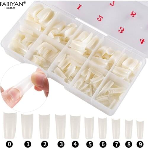 100/500pcs Artificial Natural French Tips Nail Art False Half Cover Finger Acrylic Gel UV Manicure Salon DIY Tools Design
