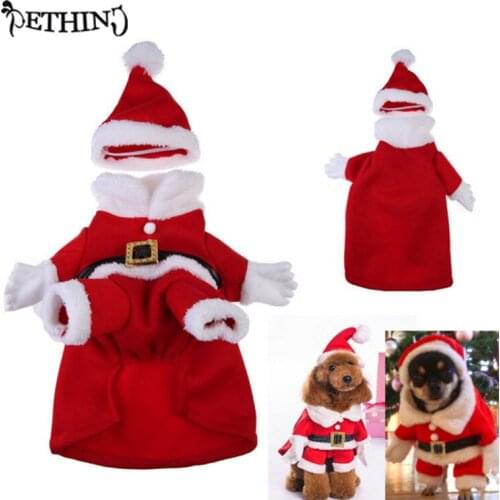 2016 New Arrivals Dogs Christmas Clothes Apparel Cotton Santa Claus Dog Costume Pet Cat Coat Winter Clothes for small dogs