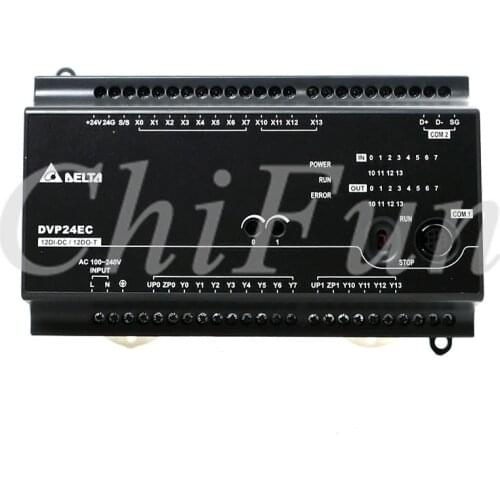 Original Delta EC2 host DVP24EC00R3 PLC controller 100-240VAC 12DI 12DO relay output in box
