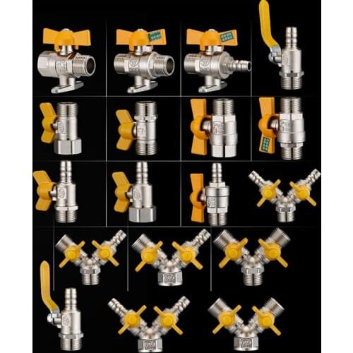 All Copper Electroplated Thickened 1/2" Female Thread Three Way Gas Valve Angle Valve Ball Valve For Natural Gas Butt Switch