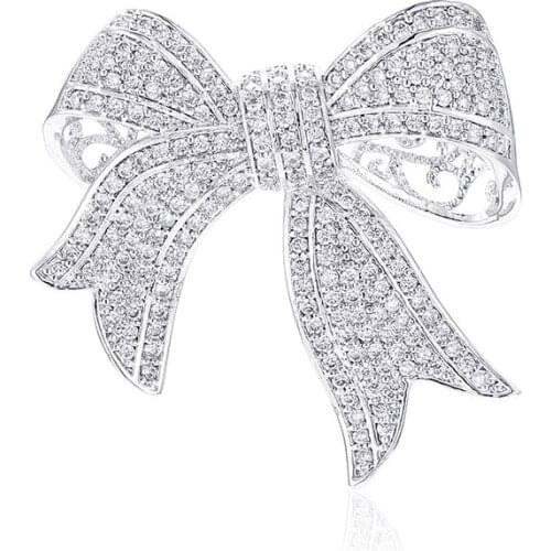 MADALENA SARARA Colorful AAAA Zircon Inlaid Brooch Gol Plated Copper Bownote Style Fine Brooch Pin For Women Jewelry