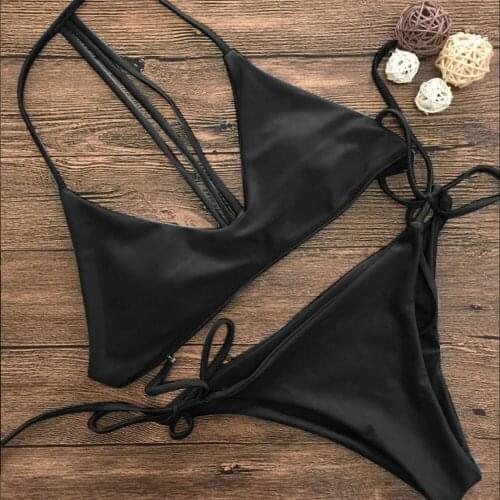 Sexy Micro Bikini Set Solid Bandage Swimwear Women High Cut Bathing Suit Swimsuit High Cut Bathing Suit Beach Wear Biquini 2021
