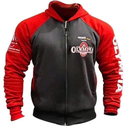 OLYMPIA Men Gyms Hoodies Gyms Fitness Bodybuilding Sweatshirt Pullover Sportswear Male Workout Hooded Jacket Clothing