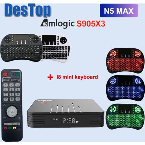 1PC Magicsee N5 Max Android 9.0 TV BOX Amlogic S905X3 4GB RAM 64GB ROM 5G WIFI Bluetooth 4.0 Android 9.0 4K 8K Set Top Box