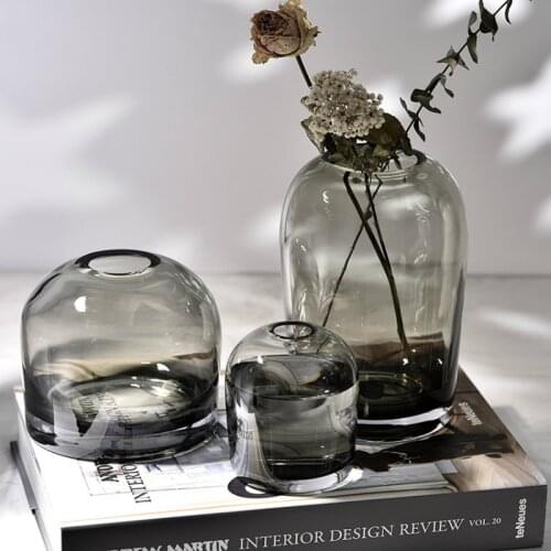Vase Living Room Dried Flowers Nordic Ins Style Glass Transparent Dill Home Decoration Accessories Flower Vases for Homes