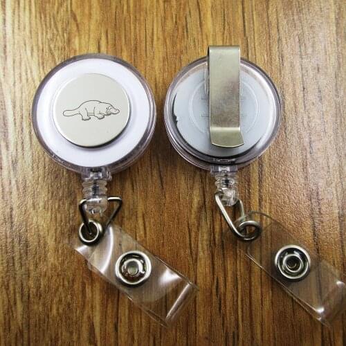 Platypus ID Badge Reel gift for him/her friend family retractable recoil id badge holder work fun