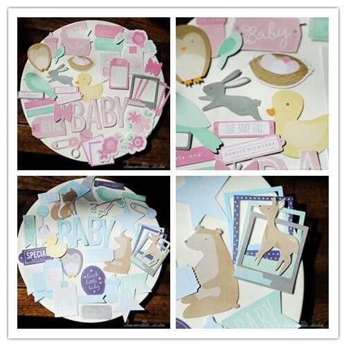 1set Baby Boy & Gril Colorful Paper Die Cuts for Scrapbooking Happy Planner/Card Making/Journaling Project