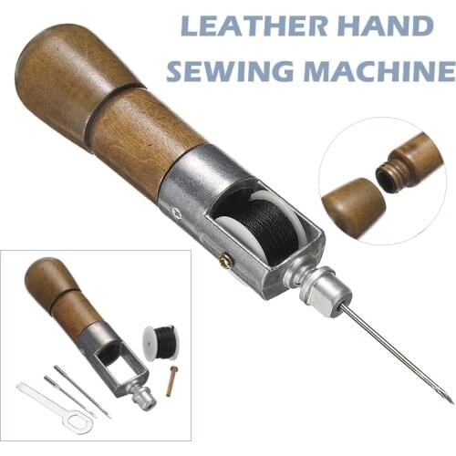 1Set Durable Leather Sewing Awl Leathercraft Lock Stitch Sewing Awl Thread Kit Needles Stitch Leather Fabric For home DIY Crafts