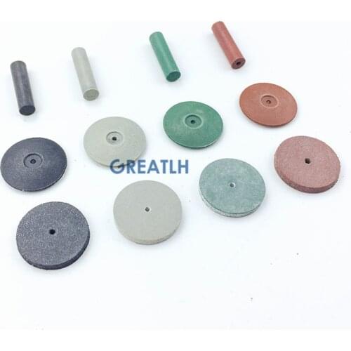 100PCS drills dental wheels polishing coarse medium fine dental Rubber Polishers for diamond dental Lab