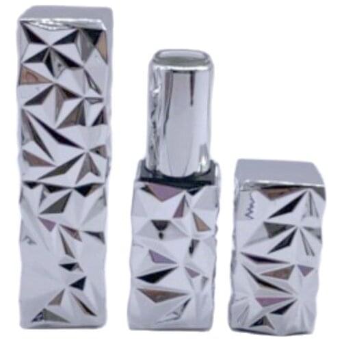 12.1mm Silver Square Empty Lipstick Tube Cosmetics Makeup Lip Balm Container Magnetic Lip Rouge Bottle 10pcs