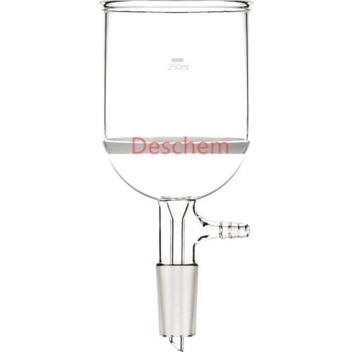 250ml,24/40,Glass Buchner funnel,Suction Filtration Core Filter,10mm Tube Connection
