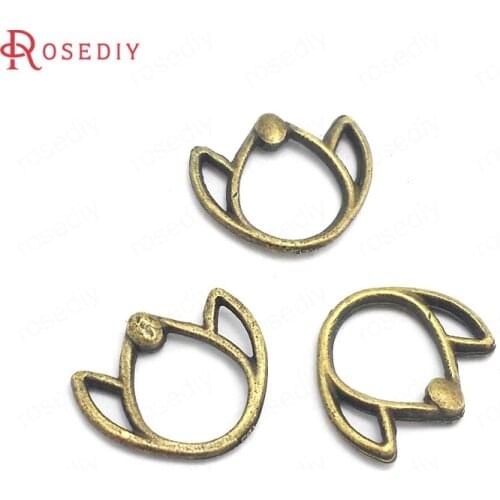 39831)50PCS 11x13MM Antique Bronze Zinc Alloy Dog Charms Pendants Jewelry Making Supplies Diy Findings Accessories