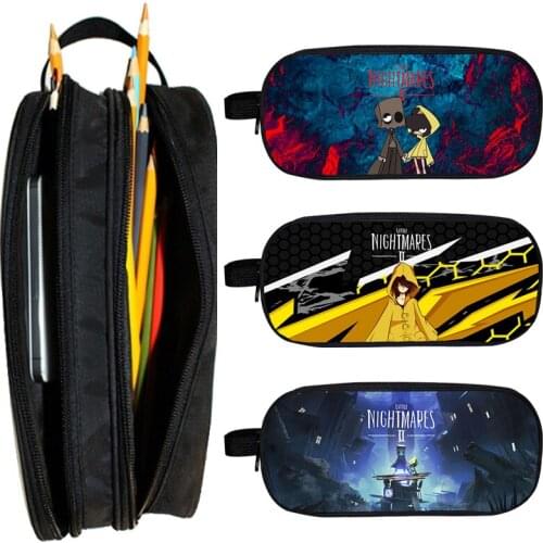 3D Double Layer Little Nightmares 2 Pencil Case Children Pen Bag Student Cartoon Pencil Box Stationery Bag Women Cosmetic Bag