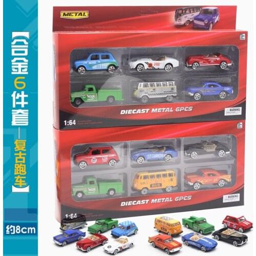 6 models/set of pneumatic model 1:64 model toys. Toy cars. Gifts for children