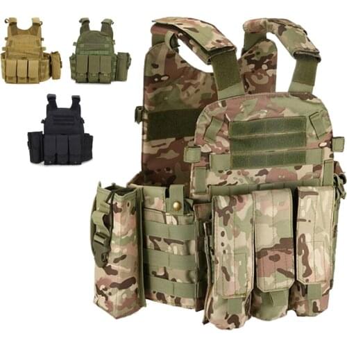6094 Hunting Molle Vest Tactical Combat Body Armor Military Gear Paintball Wargame Airsoft Protection Vest With Accessories Bag