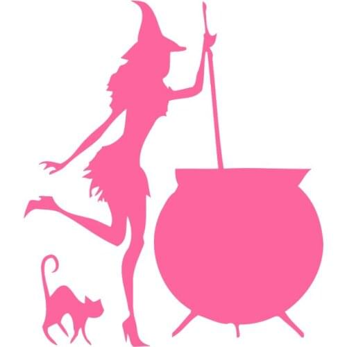 13.7cm*15.8cm Car Sticker 3D Witch Cauldron Potion Decor Stickers Vinyl DecalsDecals Stickers on Car Reflective Motorcycle