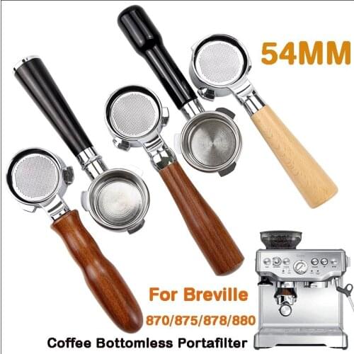 54mm Coffee Bottomless Naked Portafilter For Breville 870/878/880 Filter Basket Replacement Espresso Machine Accessories Tool
