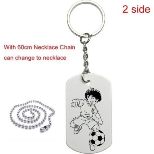 Captain Tsubasa figure priint Keychain Car Key Chain Key Ring Pendant Keyring For Football Fans Gift Both side print