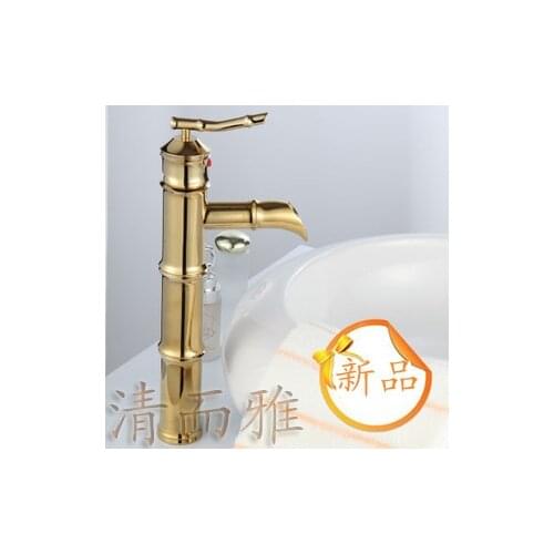Clean and elegant bathroom basin taps all copper gold-plated faucet hot and cold taps European antique A08