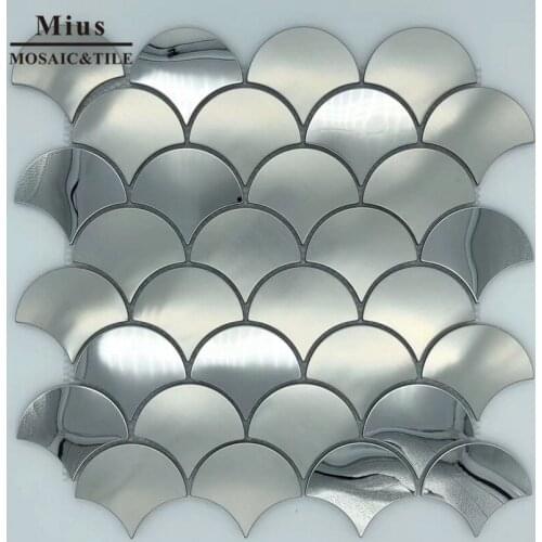 Faned shape metail kitchen mosaic tile for home decoration