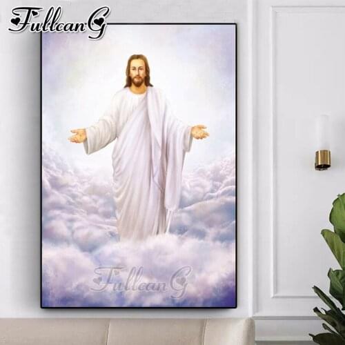FULLCANG Religious Jesus Faith Icon diy full square round diamond painting 5d mosaic embroidery sale home decoration FC3038