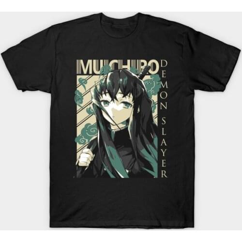 Men t-shirt kimetsu no yaiba Demon slayer Muichiro Tokito tshirt Women t shirt Summer Cotton Tees Tops Anime Harajuku Streetwear
