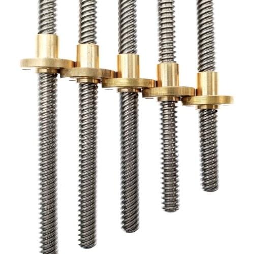 Lead Screw T8 600mm Linear Guide 3D Printers Parts helical pitch 2mm 4mm 8mm 10mm 12mm Trapezoidal Screws with nut