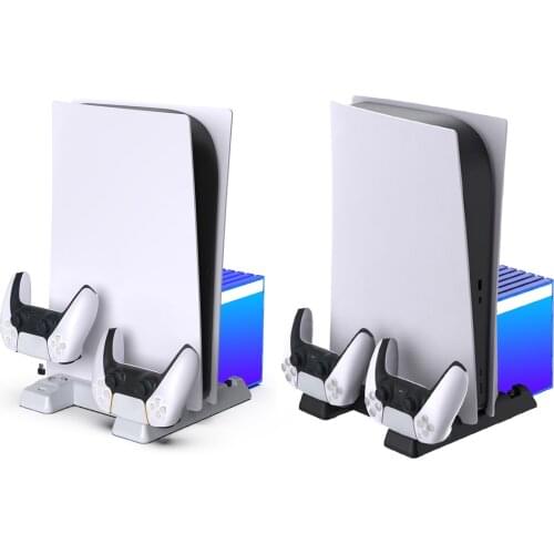 Game Console Fan Base Game Controller Cooler For PS5 Host Charging Cool Fan Base Game Disc Storage Tray Handle Charger Bracket