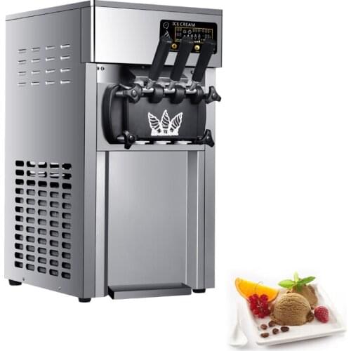 Commercial Soft Ice Cream Machine With LCD Display Ice Cream Maker Desktop Stainless Steel Ice Cream Machine Vending