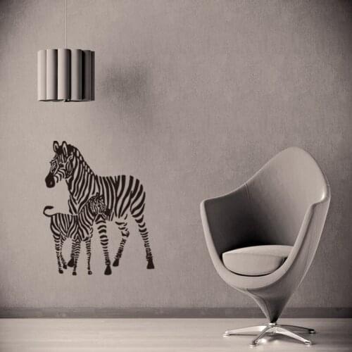 Creative cute zebra vinyl wall decal animals home decor living room diy art mural wallpaper removable wall stickers