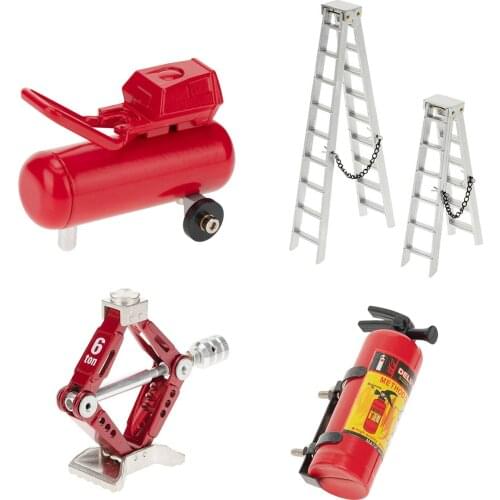 Model Car Fire Extinguisher Ladder Scissor Jack Air Pump for 1/10 RC Crawler