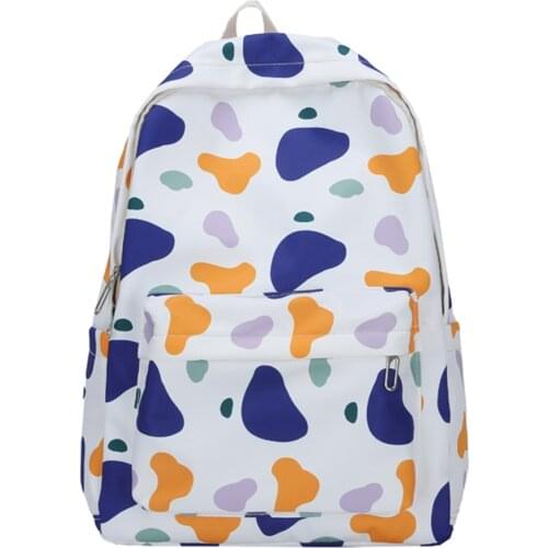 Fashion Students Hit Color School Rucksack Women Cow Printing Large Capacity Travel Knapsacks Girls Nylon Backpack