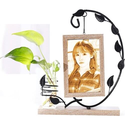 6 inch wrought iron photo frame set-up photo frame double-sided hydroponic picture frame woodcut picture frame customization
