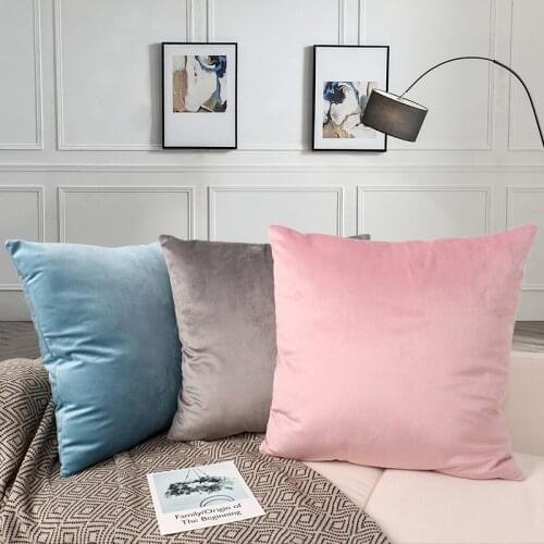 High-grade Solid color Throw Pillow Case For Sofa Color Cushion Pillow Home Decorative Pillowcase Car Seat Cushion 45*45cm
