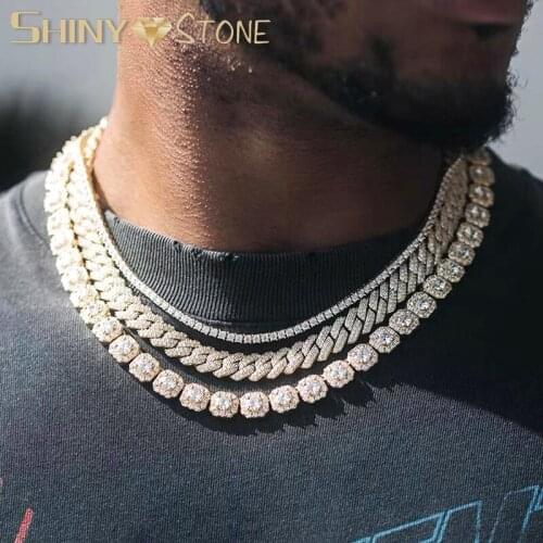 Iced Out Bling 5A Cubic Zirconia CZ Choker 8mm Square Tennis Chain Necklace For Hiphop Women Men High Quality Wedding Jewelry