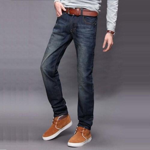 New Brand Menswear Mans Jeans Classic Men Casual Mid-Rise Straight Denim Jeans Long Pants Comfortable Trousers Loose Fit