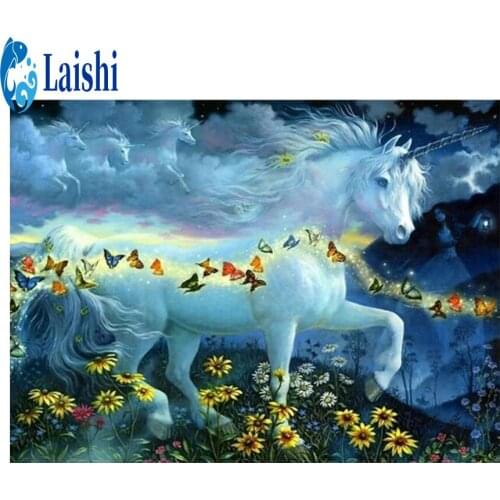 Full square/Round Diamond embroidery diamond Painting Butterfly White Horse Cross Stitch Rhinestone Of picture Mosaic Diamond