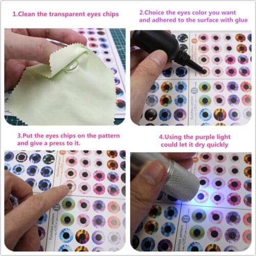 Lovely 9 Pieces Eyes Chips Pattern (J to R) for 1/6 Blythe Doll DIY Accessories