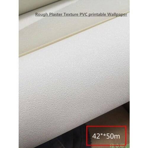 42"*50m Rough Plaster Texture PVC wallpaper for OEM digital printing with silver glitters