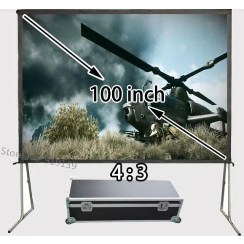 Adjustable Quick Fixing Projection Screen 100inch 4:3 Format With Transport Box For Cinema Office Projector