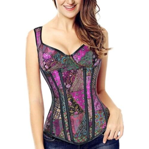 Overbust Sexy Corset Erotic Strap Design Corselet To Wear Out Floral Bustier Lingerie Top Tummy Control Belly Slimming Bodice