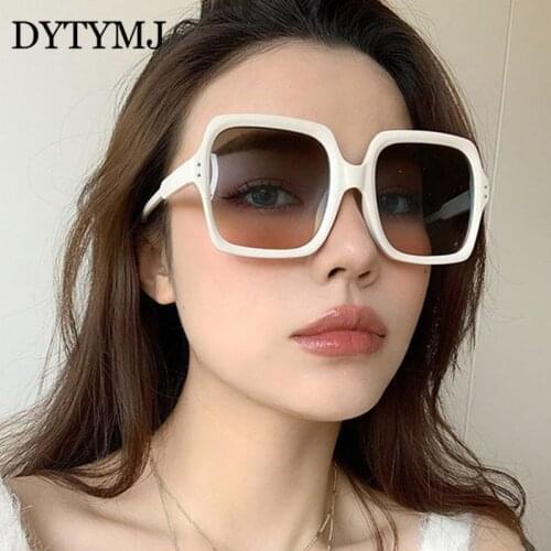 DYTYMJ Vintage Square Sunglasses Women Oversized Sun Glasses Women Luxury Brand Designer Sunglasses for Women Retro Eyeglasses