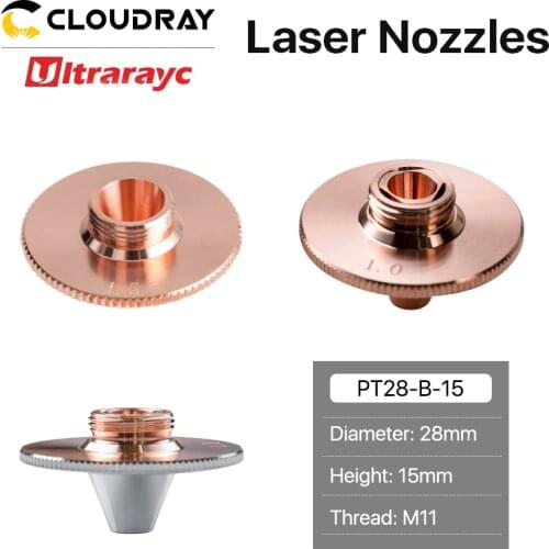 Ultrarayc Fiber Laser Cutting Nozzle Conusmables Bulge Type Double Chrome Layers D28 H15 M11 Caliber 0.8-4.0mm For Precitec Head