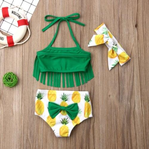 Newborn Baby Girl Tassel Top Shorts Swimwear Swimsuit Bathing Suit Beachwear Tassels Floral Cute Kids Swimwear Girls Beachwear